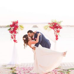 Our wedding arch and aisle decor
