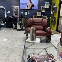 The Boss Haircut - Seating area and receptionist