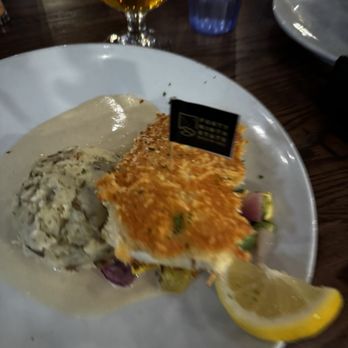 49th State Brewing - Denali - Parmesan Asagio crust Halibut - Breweries Near Me - Healy, Alaska