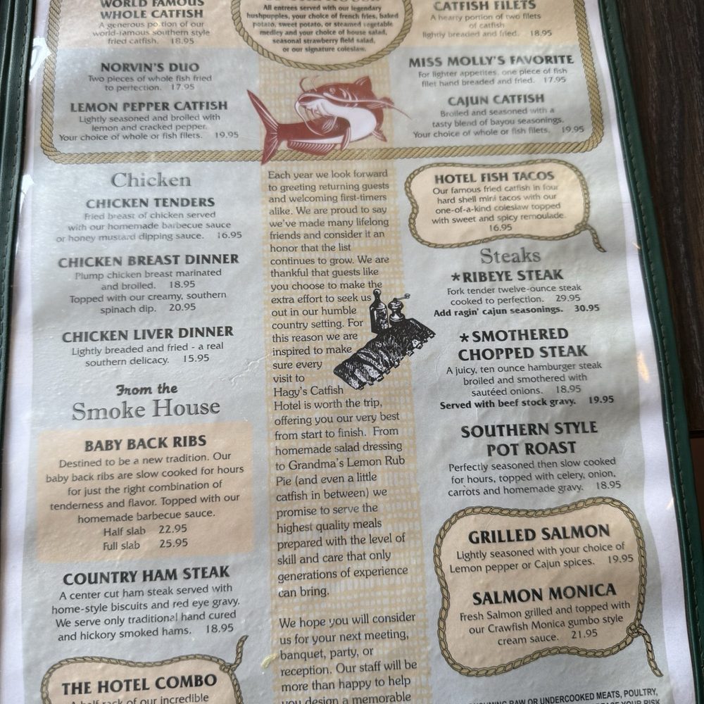 Hagy's Catfish Hotel - Menu - Seafood Near Me - Shiloh, Tennessee Hagy's Catfish Hotel - Menu - Seafood Near Me - Shiloh, Tennessee