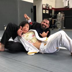 Ralph Gracie  Berkeley Jiu-Jitsu Academy - Alan flexing during open mat