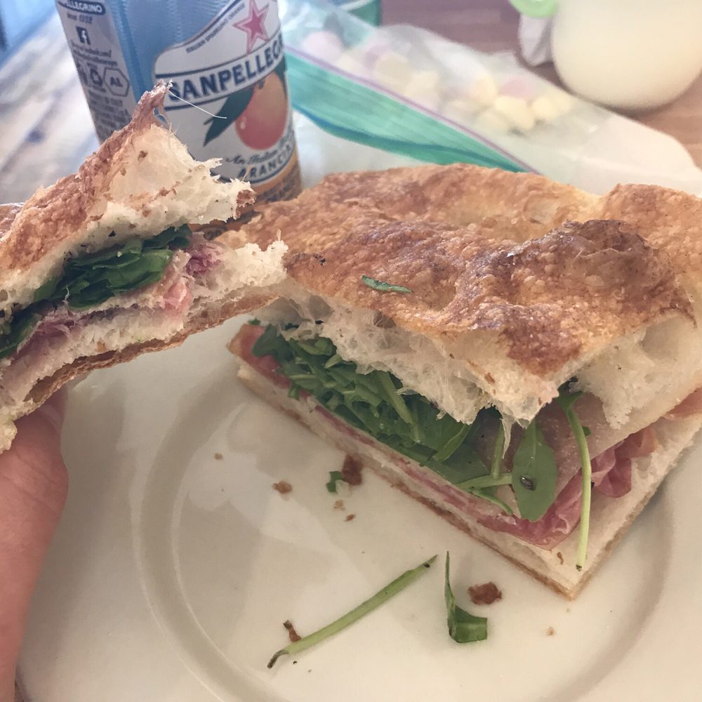 Prosciutto Panini with bread so flakey and delicious it was almost like a croissant!