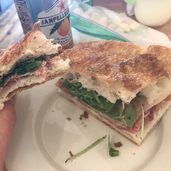 Pan'e Dolcetti - Prosciutto Panini with bread so flakey and delicious it was almost like a croissant! - Coffee & Tea Near Me - Wilbraham, Massachusetts