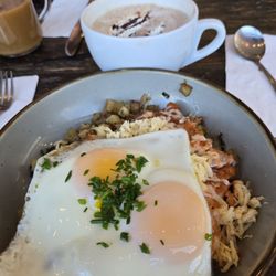 2 egg scramble with smoked trout