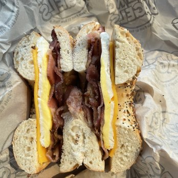 Blazing Bagels - Bacon breakfast sandwich - Bakeries Near Me - Redmond, Washington
