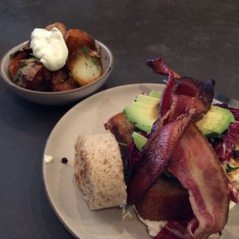 Outerlands - eggs in jail with avocado, see the potatos in the back...GET them!!!! - New American Near Me - San Francisco, California