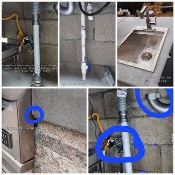 Framework Construction & Remodeling - Chipped, unsealed cement. Exposed electrical wires, no water to the sink. Gas line & plumbing - not to code. This is their quality! - General Contractors Near Me Framework Construction & Remodeling - Chipped, unsealed cement. Exposed electrical wires, no water to the sink. Gas line & plumbing - not to code. This is their quality! - General Contractors Near Me