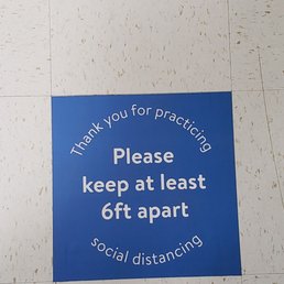 Social distancing floor sign