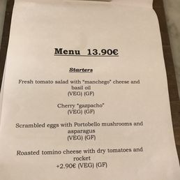 Lunch menu Lunch menu
