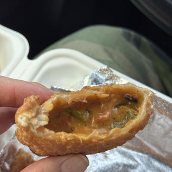 Johnny Pacific - Chicken El Pastor Empanada cross section (ig: nigirigirlsforever) - Latin American Near Me - Winnetka, California