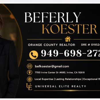Beferly Koester - Universal Elite Realty - Real Estate Agents Near Me - Irvine, California Beferly Koester - Universal Elite Realty - Real Estate Agents Near Me - Irvine, California