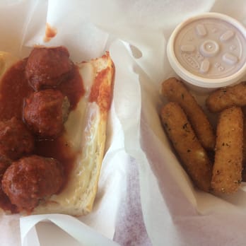 Tom & Jerry's - Meatball sub with Mozzarella sticks substituted for fries. - American Near Me - Machesney Park, Illinois Tom & Jerry's - Meatball sub with Mozzarella sticks substituted for fries. - American Near Me - Machesney Park, Illinois