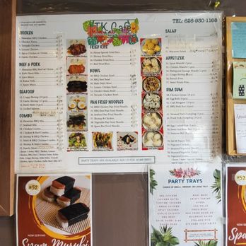 TK Cafe - Their curent menu (January 2026) - Hawaiian Near Me - Monrovia, California