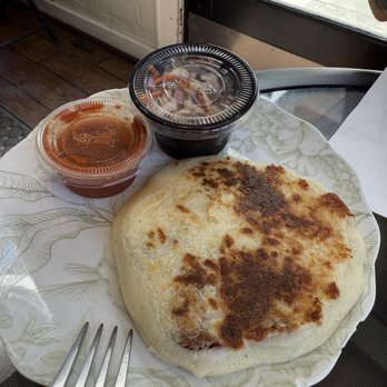 Goodness Cafe - Pupusa with salsa and curtido - Coffee & Tea Near Me - Sonora, California