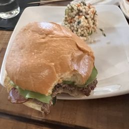 Burger with cous cous salad Burger with cous cous salad