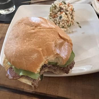 The Butcher and The Bar - Burger with cous cous salad - Butcher Near Me - Boynton Beach, Florida The Butcher and The Bar - Burger with cous cous salad - Butcher Near Me - Boynton Beach, Florida