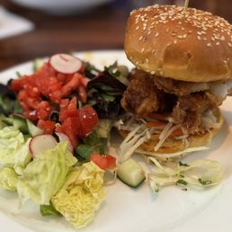 Crispy grouper with side salad Crispy grouper with side salad