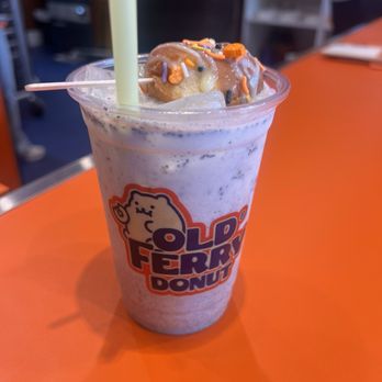 Old Ferry Donut - Black sesame latte - Donuts Near Me - San Gabriel, California Old Ferry Donut - Black sesame latte - Donuts Near Me - San Gabriel, California