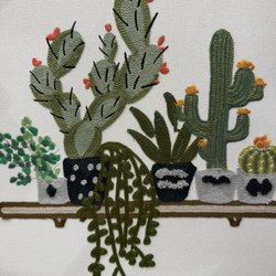 Embroidery cactus plants