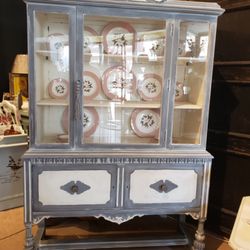 Farm Chicks Vintage - 1930's China Cabinet