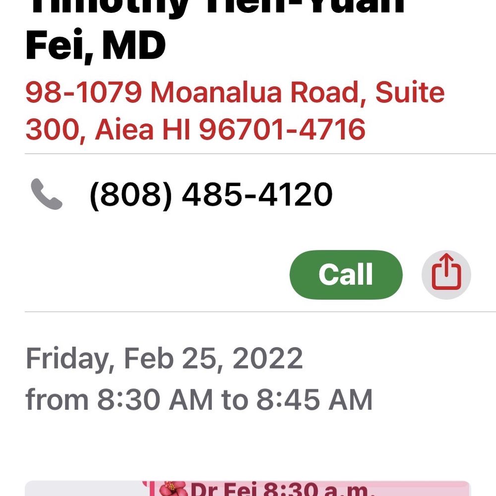 Timothy Fei, MD - Early checkin and taken to room 2-25-22 - Orthopedists Near Me - Aiea, Hawaii Timothy Fei, MD - Early checkin and taken to room 2-25-22 - Orthopedists Near Me - Aiea, Hawaii