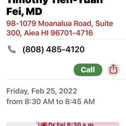 Timothy Fei, MD - Early checkin and taken to room 2-25-22