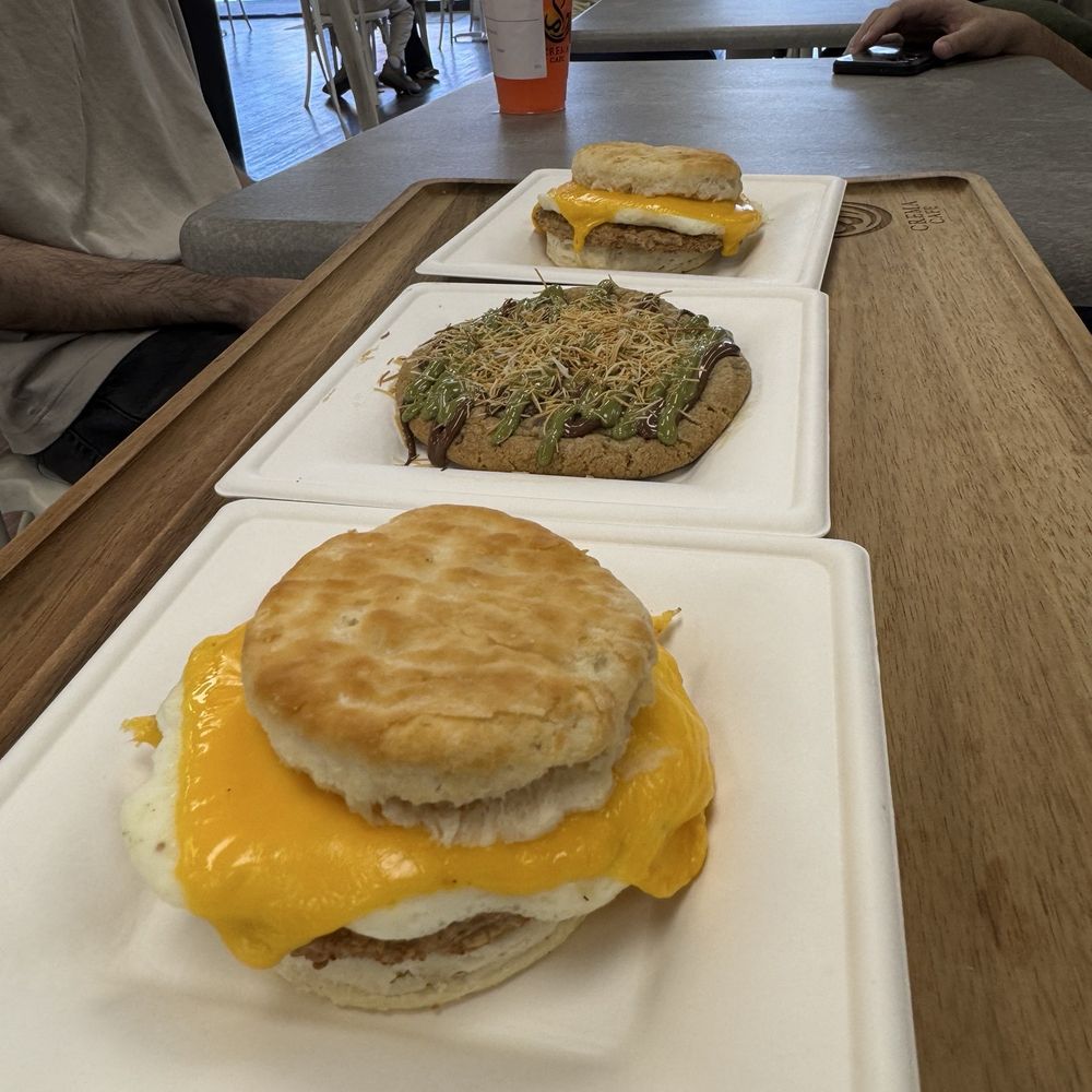 Crema Cafe - Breakfast sandwich & Dubai style chocolate chip cookies - Cafes Near Me - Bakersfield, California