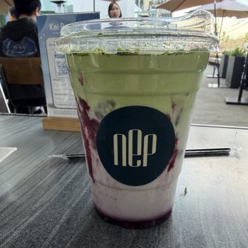 Nep Cafe - Wildberry Matcha Latte - Breakfast & Brunch Near Me - Fountain Valley, California Nep Cafe - Wildberry Matcha Latte - Breakfast & Brunch Near Me - Fountain Valley, California
