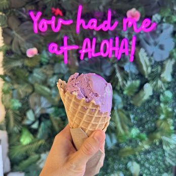 Sweet Aloha Ice Cream - Ube Cone - Shaved Ice Near Me - Davie, Florida