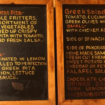 Ahli Baba's Kabob Shop - Pita Menu 3/3 + Sides: Vegetable Pakoras Pita, Souvlaki Pita, Greek Salad, Sides, Dessert, Drinks - Middle Eastern Near Me - Burlington, Vermont Ahli Baba's Kabob Shop - Pita Menu 3/3 + Sides: Vegetable Pakoras Pita, Souvlaki Pita, Greek Salad, Sides, Dessert, Drinks - Middle Eastern Near Me - Burlington, Vermont