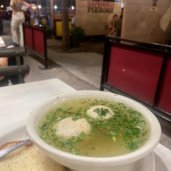 Veselka - Matzoh Ball - Pint ordered bowl to eat in - Ukrainian Near Me - New York, New York Veselka - Matzoh Ball - Pint ordered bowl to eat in - Ukrainian Near Me - New York, New York