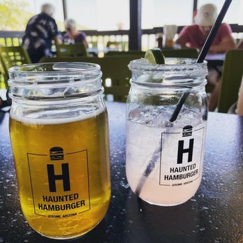 Haunted Hamburger - Beer and Prickly Pear Margarita. - Burgers Near Me - Jerome, Arizona Haunted Hamburger - Beer and Prickly Pear Margarita. - Burgers Near Me - Jerome, Arizona