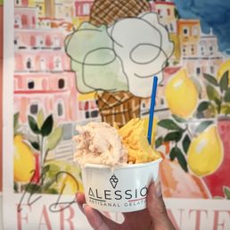 Mango and guava gelato