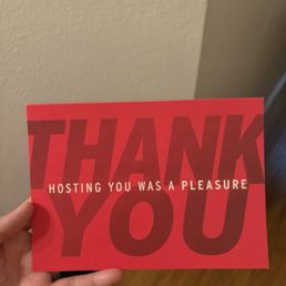 Handwritten thank you card from the staff, loved it!