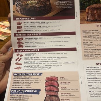 Outback Steakhouse - Menú 7/26 - Steakhouses Near Me - Newhall, California