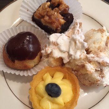 Surla's - Clockwise from top: turtle brownie, tiramisu, lemon tart, profiterole. - Asian Fusion Near Me - Modesto, California