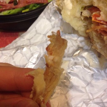 Giordano's - A piece of really hard chicken pulled out of my sandwich from Giordanos on Belmont - Pizza Near Me - Chicago, Illinois
