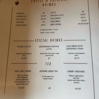 Cherry on Top - Drink menu - Coffee & Tea Near Me - Alexandria, Virginia