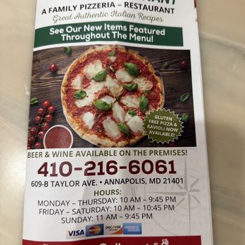 Bella Italia - The menu is huge! - Italian Near Me - Annapolis, Maryland