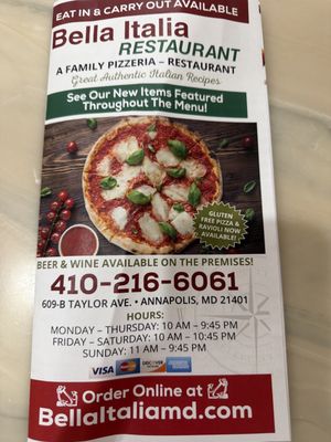 Menu photo 1 Bella Italia Annapolis, MD