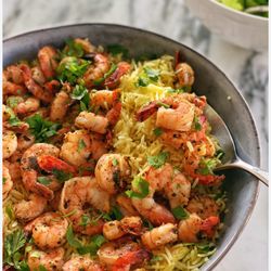 Dubai Halal Food - Shrimp over rice $10
