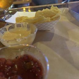 Started with chips and salsa and queso Started with chips and salsa and queso