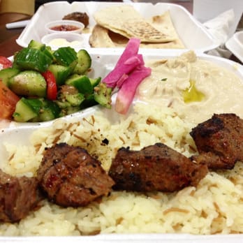 Kabab Grill Restaurant - Lamb Kebab Plate - 1 skewer ($5.99) with rice, pita bread, hummus, and Mediterranean salad - Mediterranean Near Me - Westminster, California Kabab Grill Restaurant - Lamb Kebab Plate - 1 skewer ($5.99) with rice, pita bread, hummus, and Mediterranean salad - Mediterranean Near Me - Westminster, California