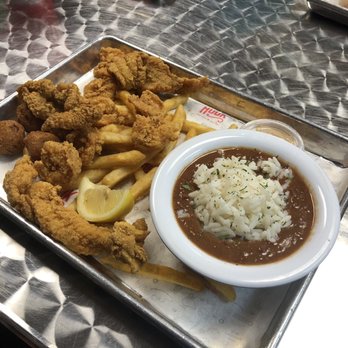 Off The Hook - Shrimp and catfish with red beans and rice. Delicious! - Cajun/Creole Near Me - Houma, Louisiana