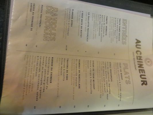 Menu photo 1 Au Chineur L'Isle-sur-la-Sorgue, 84 Menu photo 1 Au Chineur L'Isle-sur-la-Sorgue, 84
