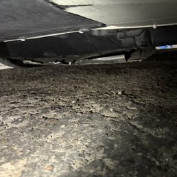 Engine cover came loose and dragged on the road in pitch black night on the way to Las Vegas. Engine cover came loose and dragged on the road in pitch black night on the way to Las Vegas.