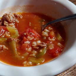 Stuffed green pepper soup