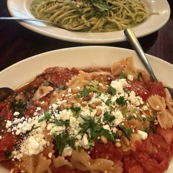 Pasta Palazzo - Linguine Pesto-Cream  and Farfalle Pomodoro Formaggio - Italian Near Me - Chicago, Illinois