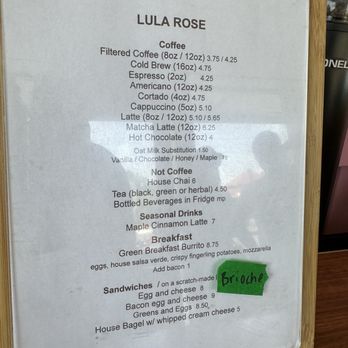 Lula Rose General Store - Menu - Coffee & Tea Near Me - Denver, Colorado