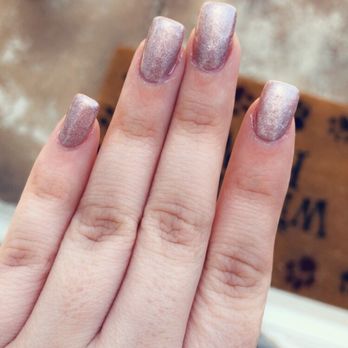QueenBee Nails and Spa - Acrylic with Gel (Caramia #140) they did an amazing job and I'm so happy with them - Skin Care Near Me - Manteca, California